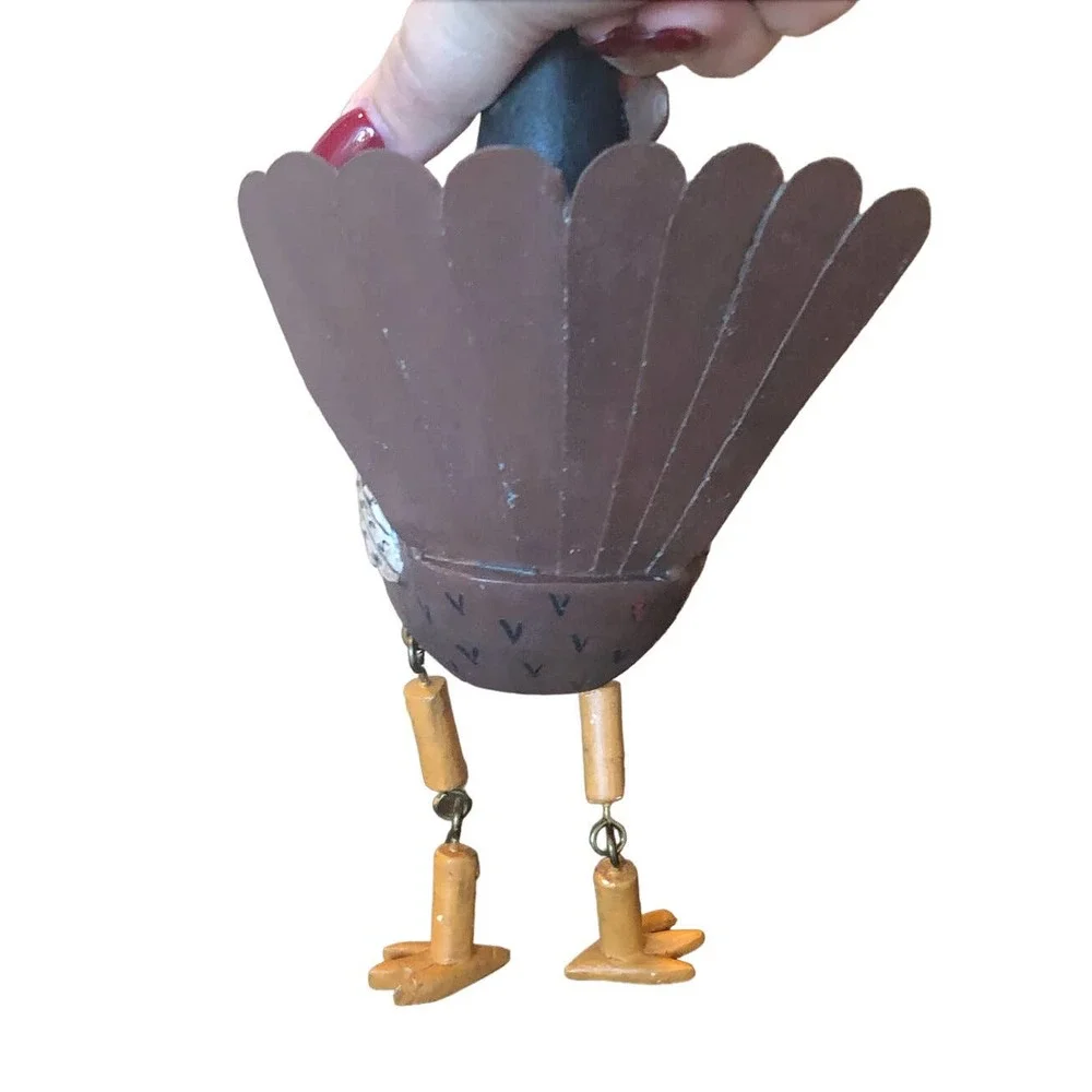 EUC‎ 90s VTG Thanksgiving Fall Turkey Pilgrim Shelf Sitter Figurine Hand Painted